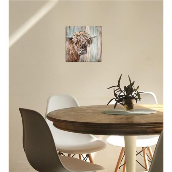 Highland Cow Picture Wall Decor Canvas Painting Art Vintage Country Farmhouse - Picture 4 of 9